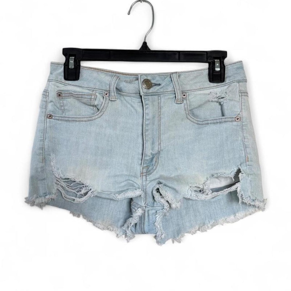 American Eagle Light Wash Denim Shorts Size 8